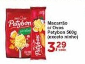 Rossi Supermercado Macarrao c/ Ovos Petybon 500g oferta