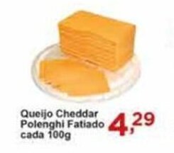 Queijo Cheddar Polenghi Fatiado cada 100g