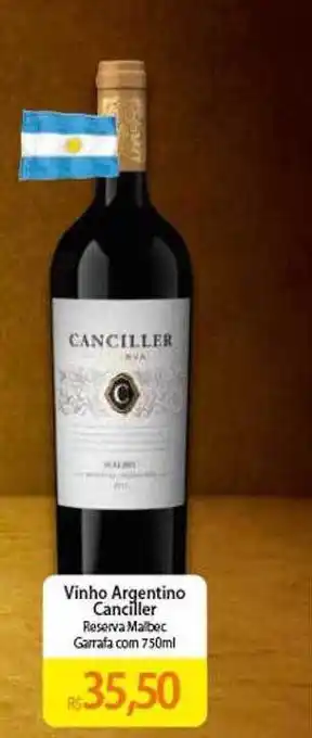 Atacadão Vinho Argentino Canciller Reserva Malbec Garrafa oferta