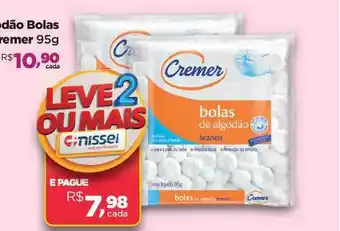 Farmácias Nissei Algodão Bolas Cremer 95g oferta