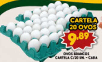Supermercados Cristal Ovos Brancos Cartela c/20 un- cada oferta
