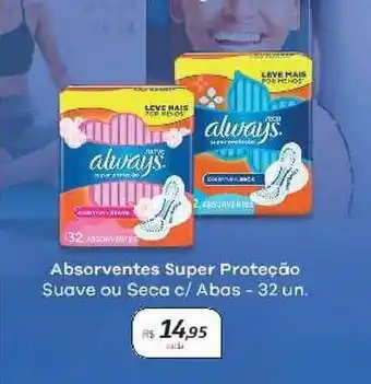 Absorventes Super Proteção Suave Ou Seca C Abas Always