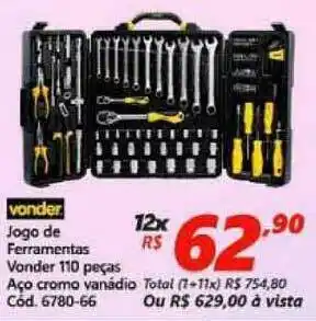 Lojas Becker Jogo De Ferramentas Vonder 110 Peças Aço Cromo Vanádio oferta