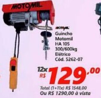 Lojas Becker Guincho Motomil HA 105 300/600kg Eletrico oferta