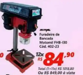 Lojas Becker Furadeira de Bancada Motomil FHB-130 oferta