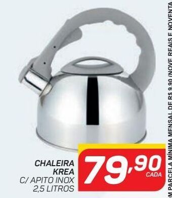 Chaleira krea c/ apito inox 2,5 litros