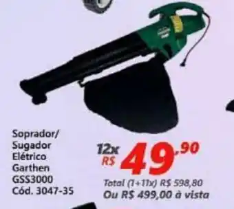 Lojas Becker Soprador/ Sugador Eletrico Garthen GSS3000 oferta