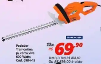 Podador Tramontina p/ cerca viva 600w