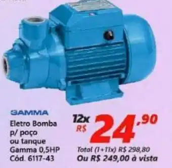 Eletro Bomba p/ poco ou tanque Gamma 0.5HP
