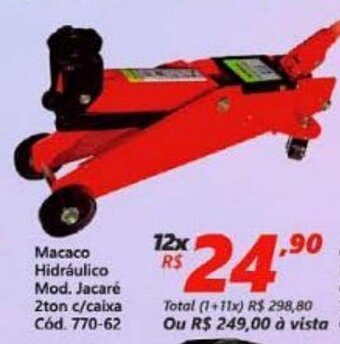 Lojas Becker Macaco Hidraulico Mod. Jacare 2ton c/ caixa oferta