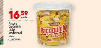 Paçoca Da Colônia Rolha Tradicional Pote Com 54un