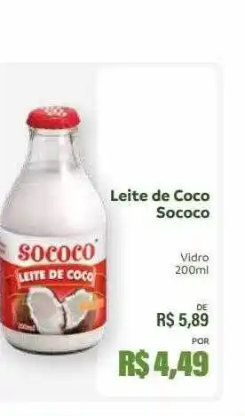 Hiperideal Supermercados Leite De Coco Sococo Vidro oferta