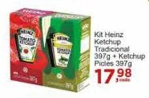 Rossi Supermercado Kit Heinz Ketchup Tradicional 397g + Ketchup Picles 397g oferta