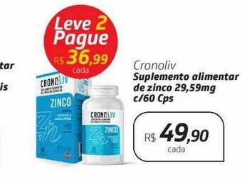 Drogal Cronoliv Suplemento Alimentar De Zinco C- 60 Cps oferta