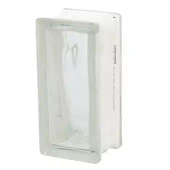 Meio bloco de vidro ondulado wave incolor 19x9x8cm seves glass block
