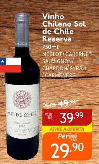 Perini Vinho Chileno Sol De Chile Reserva oferta