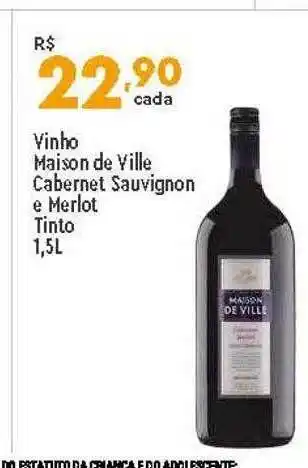Vinho Maison De Ville Cabernet Sauvignon E Merlot Tinto