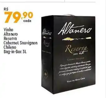 Supper Rissul Vinho Altanero Reserva Cabernet Sauvignon Chileno Bag-in-box oferta