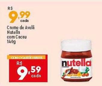 Supper Rissul Creme De Avelã Nutella Com Cacau oferta