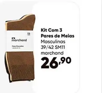 Zaffari Kit Com 3 Pares De Meias Masculinas Marchand oferta