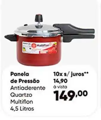 Panela De Pressão Antiaderente Quartzo Multiflon 4.5 Litros