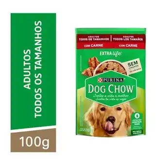 São Roque Supermercados Ração para cães adultos dog chow carne ao molho 100g oferta