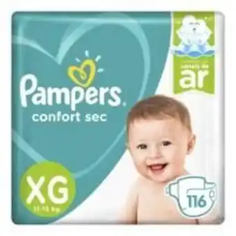 Angeloni Fralda descartável pampers confort sec xg com 116 unidades oferta