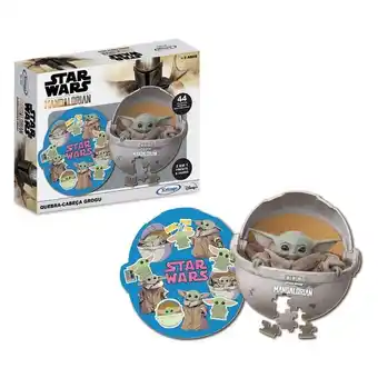 Quebra-cabeça star wars grogu 44 peças - xalingo