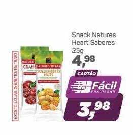 Supermercados São Vicente Snack Natures Heart Sabores oferta