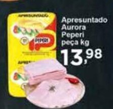Rossi Supermercado Apresuntado Aurora Peperi peca 1kg oferta