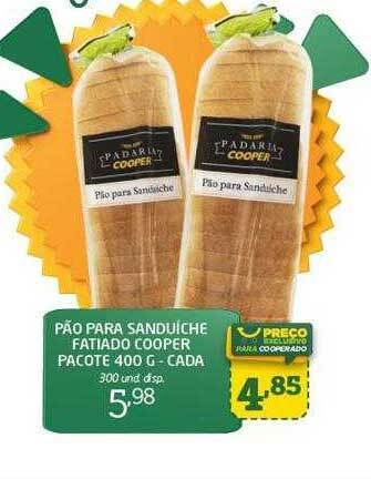 Cooper Pão Para Sanduíche Fatiado Cooper Cada oferta