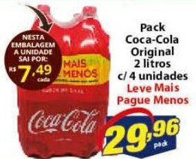 Vencedor Atacadista Pack Coca Cola Original 2L c/4 unidades oferta