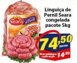Vencedor Atacadista Linguica de Pernil Seara Congelada pacote 5kg oferta