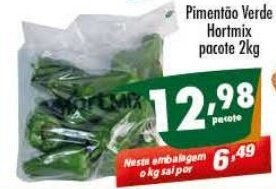 Pimentao Verde Hortmix pacote 2kg