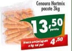 Vencedor Atacadista Cenoura Hortmix pacote 3kg oferta