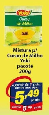 Vencedor Atacadista Mistura p/ Curau de Milho Yoki pacote 200g oferta