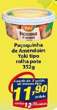 Vencedor Atacadista Pacoquinha de Amendoim Yoki Tipo Rolha Pote 352g oferta