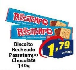 Vencedor Atacadista Biscoito Recheado Passatempo Chocolate 130g oferta