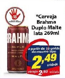 Vencedor Atacadista Cerveja Brahma Duplo Malte lata 269ml oferta