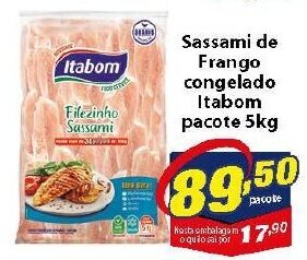 Vencedor Atacadista Sassami de Frango Congelado Itabom pacote 5kg oferta