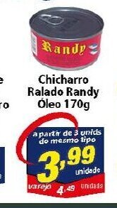 Vencedor Atacadista Chicharro Ralado Randy Oleo 170g oferta