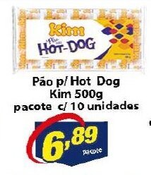 Vencedor Atacadista Pao p/ Hot Dog Kim 500g pacote c/ 10 unidades oferta