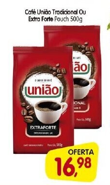 Cercadão Cafe Uniao Tradicional ou Extra Forte pouch 500g oferta