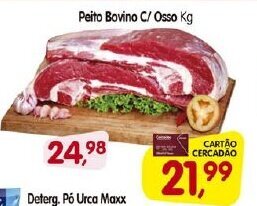 Cercadão Peito Bovino c/ Osso 1kg oferta
