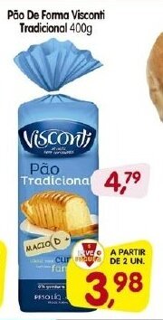 Cercadão Pao de Forma Visconti Trad. 400g oferta