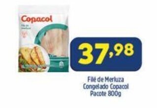 Arena Atacado File de Merluza Congelado Copacol pacote 800g oferta