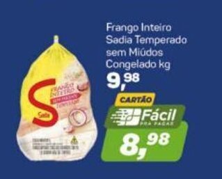 Arena Atacado Frango inteiro Sadia Temperado sem miudos congelados 1kg oferta