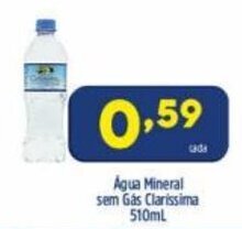 Arena Atacado Agua Mineral sem Gas Clarissima 510ml oferta