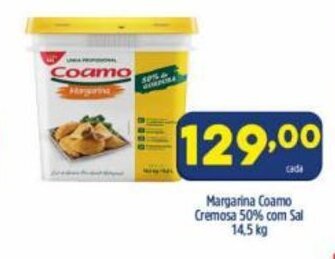 Arena Atacado Margarina Coamo Cremosa 50% com sal 14.5kg oferta
