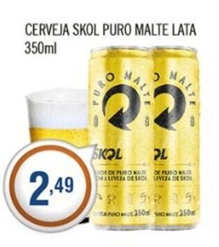 Central Supermercados Cerveja Skol puro malte lata 350ml oferta